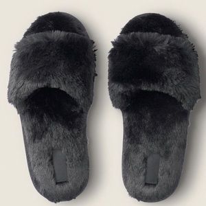 Pink | super soft black slippers size small (5-6)